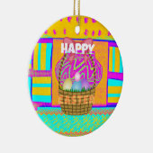 West-Afrikaanse geïnspireerde paasmand en eieren k Keramisch Ornament (Rechts)