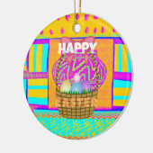 West-Afrikaanse geïnspireerde paasmand en eieren k Keramisch Ornament (Links)