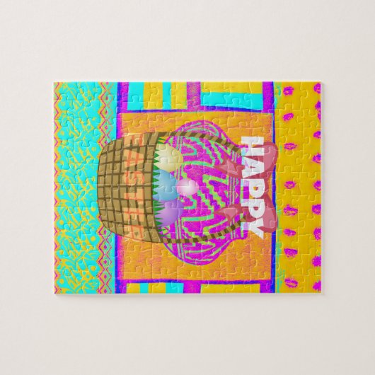 West-Afrikaanse geïnspireerde paasmand en eieren k Legpuzzel (Horizontaal)