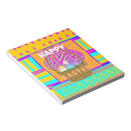 West-Afrikaanse geïnspireerde paasmand en eieren k Notitieblok (Schuin)