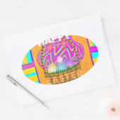 West-Afrikaanse geïnspireerde paasmand en eieren k Ovale Sticker (Envelop)