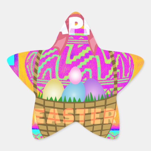West-Afrikaanse geïnspireerde paasmand en eieren k Ster Sticker (Voorkant)