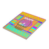 West-Afrikaanse geïnspireerde paasmand en eieren k Tegeltje (Zijkant)