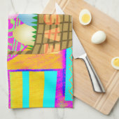 West-Afrikaanse geïnspireerde paasmand en eieren k Theedoek (Quarter Fold)