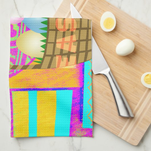 West-Afrikaanse geïnspireerde paasmand en eieren k Theedoek (Quarter Fold)