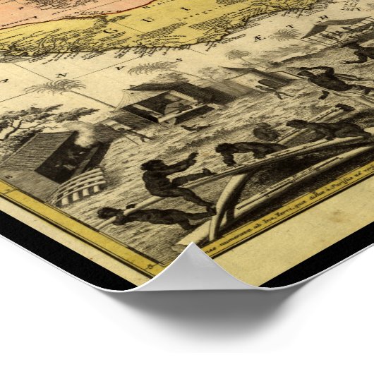 West-Afrikaanse kaart 1743 Poster (Hoek)