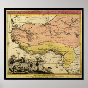 West-Afrikaanse kaart 1743 Poster