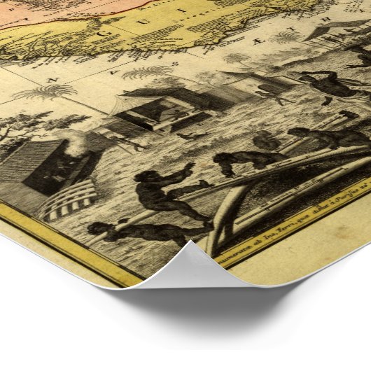 West-Afrikaanse kaart 1743 Poster (Hoek)