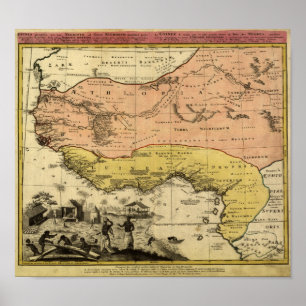 West-Afrikaanse kaart 1743 Poster