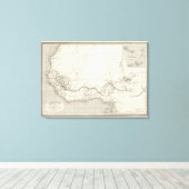 West-Afrikaanse kaart Canvas Afdruk (Insitu (Houten vloer))