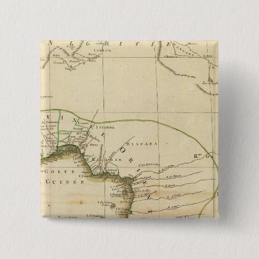 West-Afrikaanse kaart Vierkante Button 5,1 Cm (Voorkant)