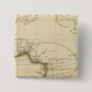 West-Afrikaanse kaart Vierkante Button 5,1 Cm