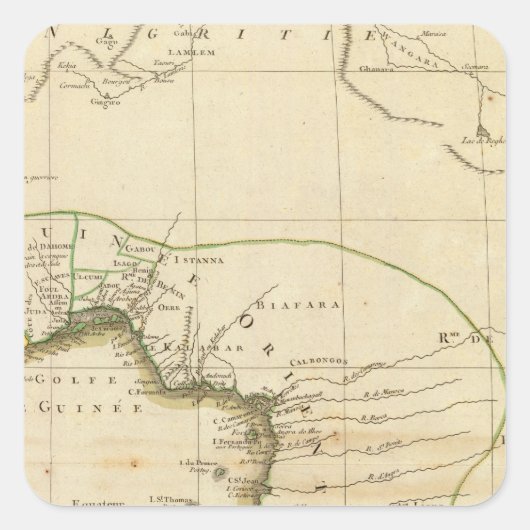 West-Afrikaanse kaart Vierkante Sticker (Voorkant)