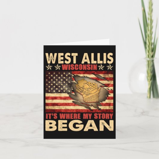 West Allis Wisconsin Vlag van de Verenigde Staten Kaart (Voorkant)