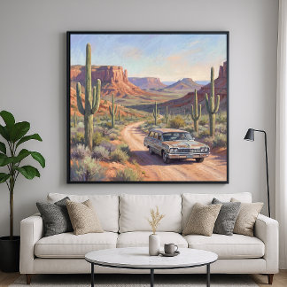 West-Amerikaanse rit - Schilderachtige stijl kunst Poster