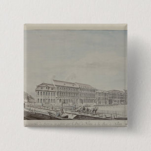 West-aspect van Wilhelmsplatz, c.1773 Vierkante Button 5,1 Cm