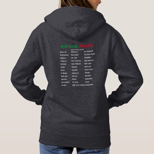 West Bank Villages and Cities Adult Hoodie (Achterkant)