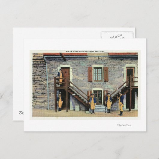 West Barracks, Ethan Allen Stairway Scene Briefkaart (Voorkant / Achterkant)
