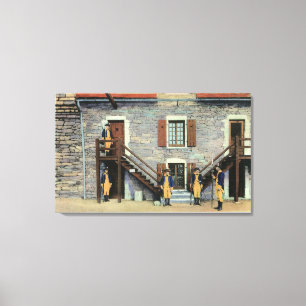 West Barracks, Ethan Allen Stairway Scene Canvas Afdruk