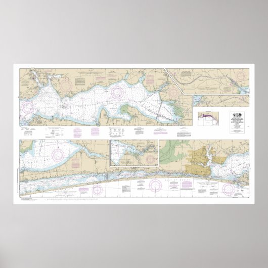 West Bay naar Santa Rosa Nautical Chart 11385 Poster (Voorkant)