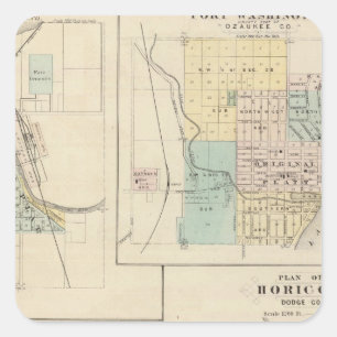 West Bend, Port Washington, Hartford en Horicon Vierkante Sticker