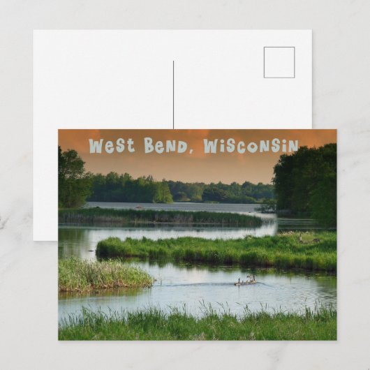 West Bend Wisconsin Briefkaart (Voorkant / Achterkant)