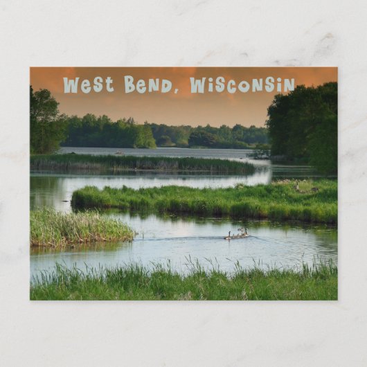 West Bend Wisconsin Briefkaart (Voorkant)