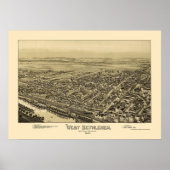 West Bethlehem, PA Panoramic Map - 1894 Poster (Voorkant)