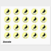 West Black Bald Pigeon Ronde Sticker (Vel)