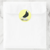 West Black Bald Pigeon Ronde Sticker (Tas)