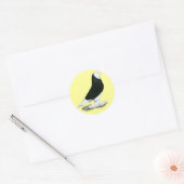 West Black Bald Pigeon Ronde Sticker (Envelop)