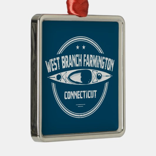 West Branch Farmington River Connecticut Kayaking Metalen Ornament (Rechts)