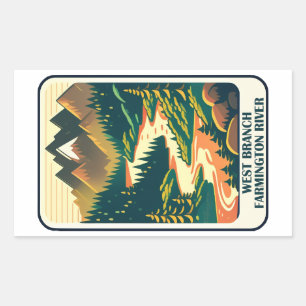 West Branch Farmington River Connecticut Kleuren Rechthoekige Sticker
