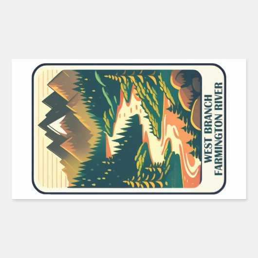 West Branch Farmington River Connecticut Kleuren Rechthoekige Sticker (Voorkant)