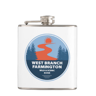 West Branch Farmington Wild and Schilderachtig Riv Heupfles
