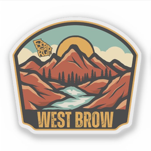 West Brow, Georgia Sticker (Voorkant)