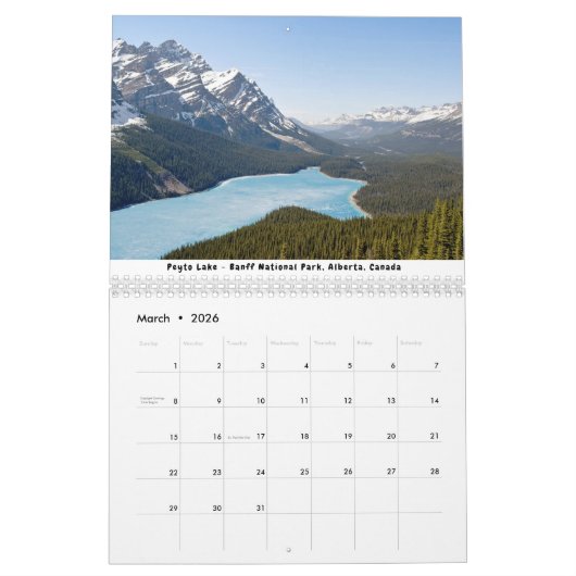 West-Canada Kalender (Mar 2026)