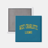 West charlotte middelbare school hs charlotte nc v magneet (Voorkant / Achterkant)