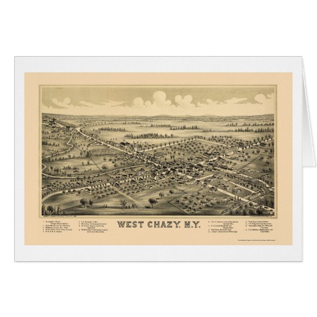 West Chazy, NY Panoramic Map - 1899 (Voorkant Horizontaal)