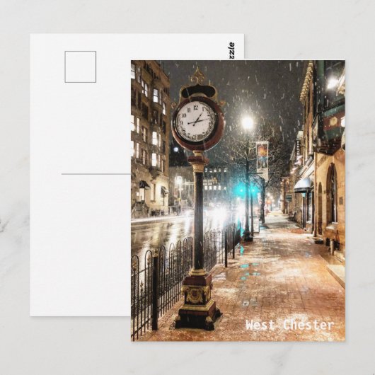 West Chester Clock Post Card Briefkaart (Voorkant / Achterkant)