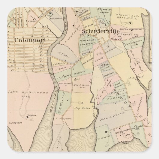 West Chester, Schuylerville, New York Vierkante Sticker (Voorkant)