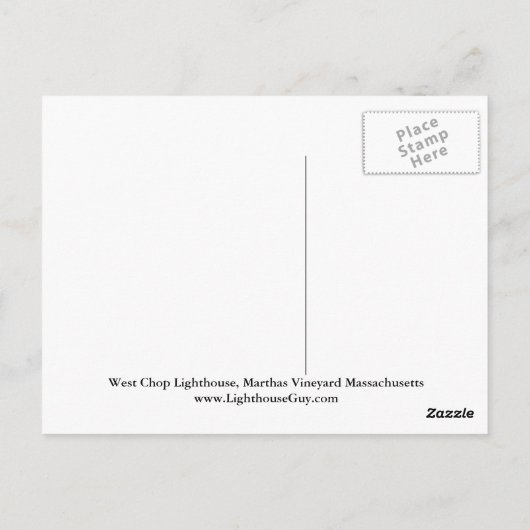 West Chop Lighthouse, Marthas Vineyard MA Briefkaa Briefkaart (Achterkant)