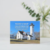 West Chop Lighthouse, Marthas Vineyard MA Briefkaa Briefkaart (Staand voorkant)
