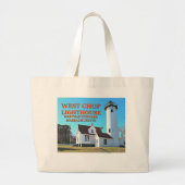 West Chop Lighthouse, Marthas Vineyard MA Canvas t Grote Tote Bag (Voorkant)