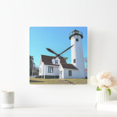 West Chop Lighthouse, Marthas Vineyard MA Clock Vierkante Klok (Huis)
