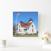 West Chop Lighthouse, Marthas Vineyard MA Clock Vierkante Klok (Huis)