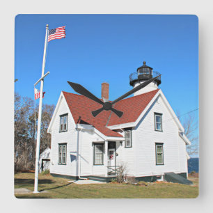 West Chop Lighthouse, Marthas Vineyard MA Clock Vierkante Klok