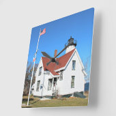 West Chop Lighthouse, Marthas Vineyard MA Clock Vierkante Klok (Hoek)
