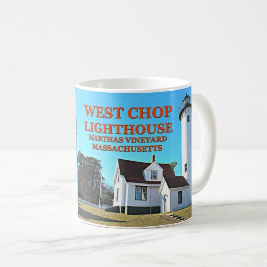 West Chop Lighthouse, Marthas Vineyard MA Mok (Voorkant rechts)