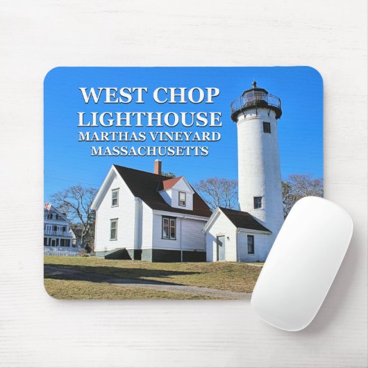 West Chop Lighthouse, Marthas Vineyard MA Mousepad Muismat (Met muis)